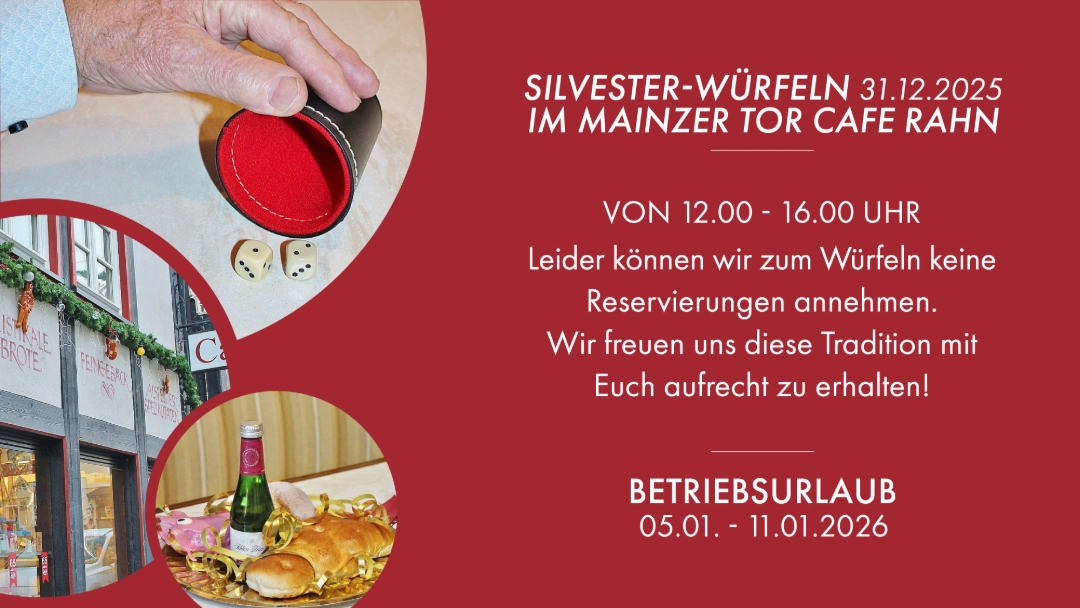 Silvester Würfeln findet am 31.12.25 von 12-16 Uhr statt